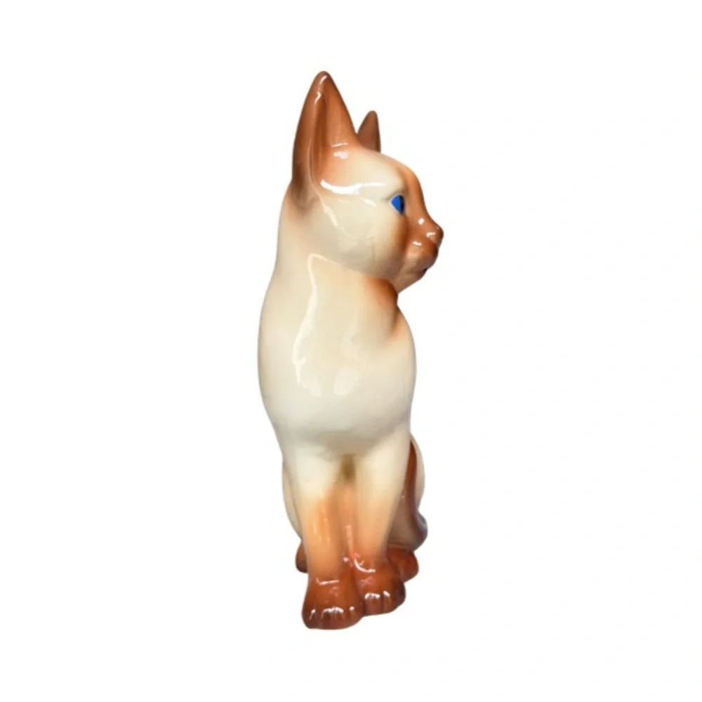 Vintage MCM Large Ceramic Siamese Cat Figurine 11.5” Tall